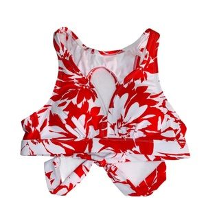 Kona sol red & white bikini top size S